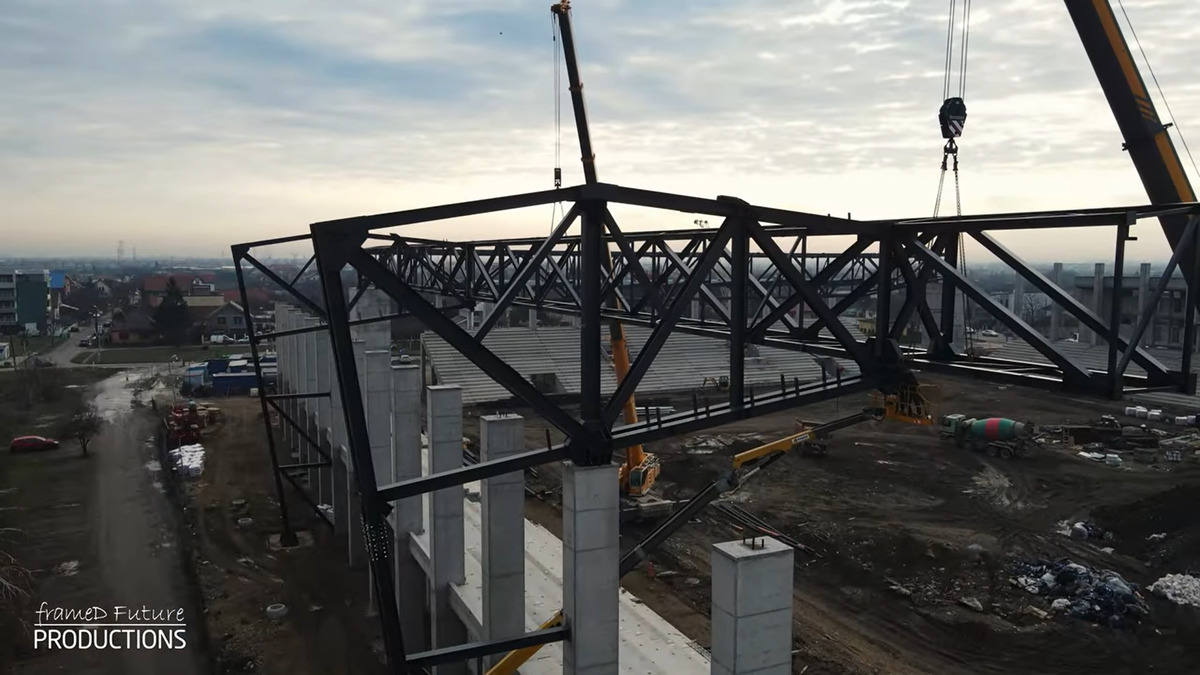 Prinde contur » Imagini la zi cu primul stadion din România care se va inaugura în 2026
