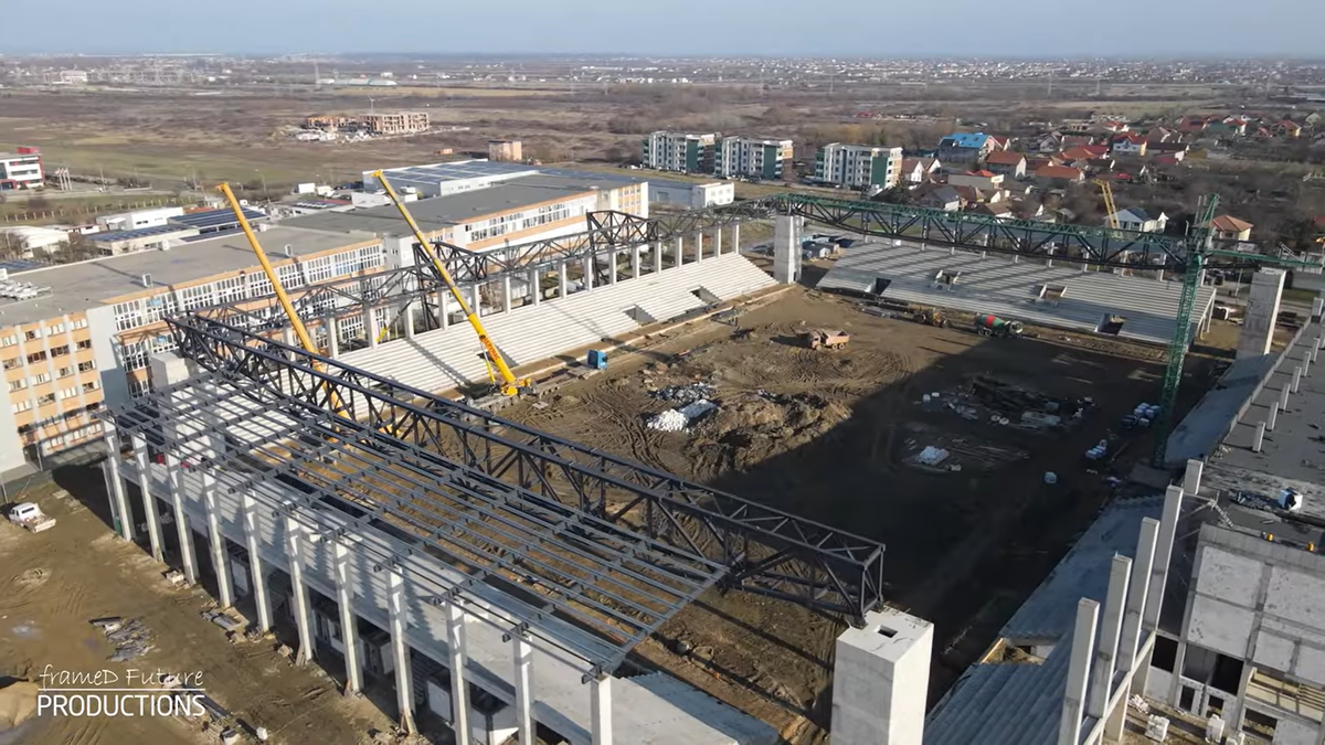 Prinde contur » Imagini la zi cu primul stadion din România care se va inaugura în 2026