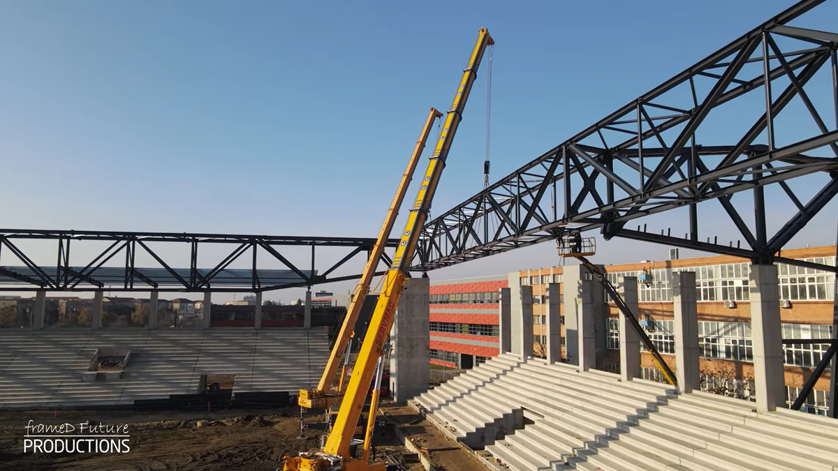 Prinde contur » Imagini la zi cu primul stadion din România care se va inaugura în 2026