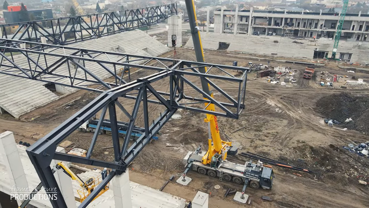 Prinde contur » Imagini la zi cu primul stadion din România care se va inaugura în 2026