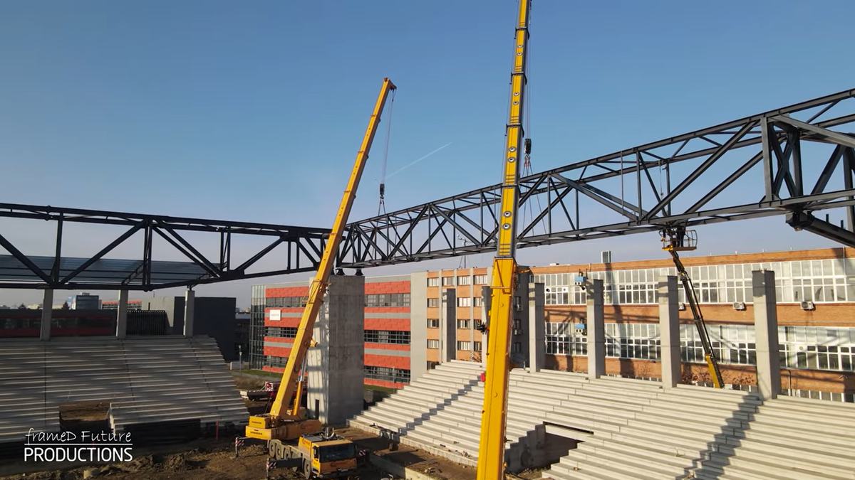 Prinde contur » Imagini la zi cu primul stadion din România care se va inaugura în 2026