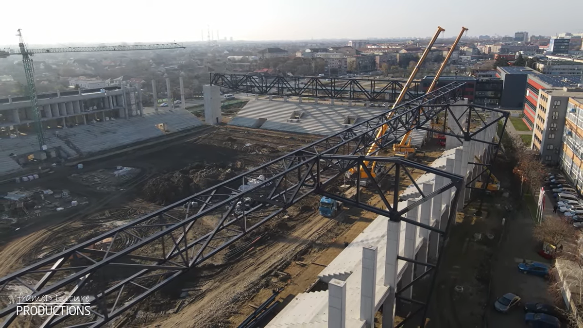 Prinde contur » Imagini la zi cu primul stadion din România care se va inaugura în 2026