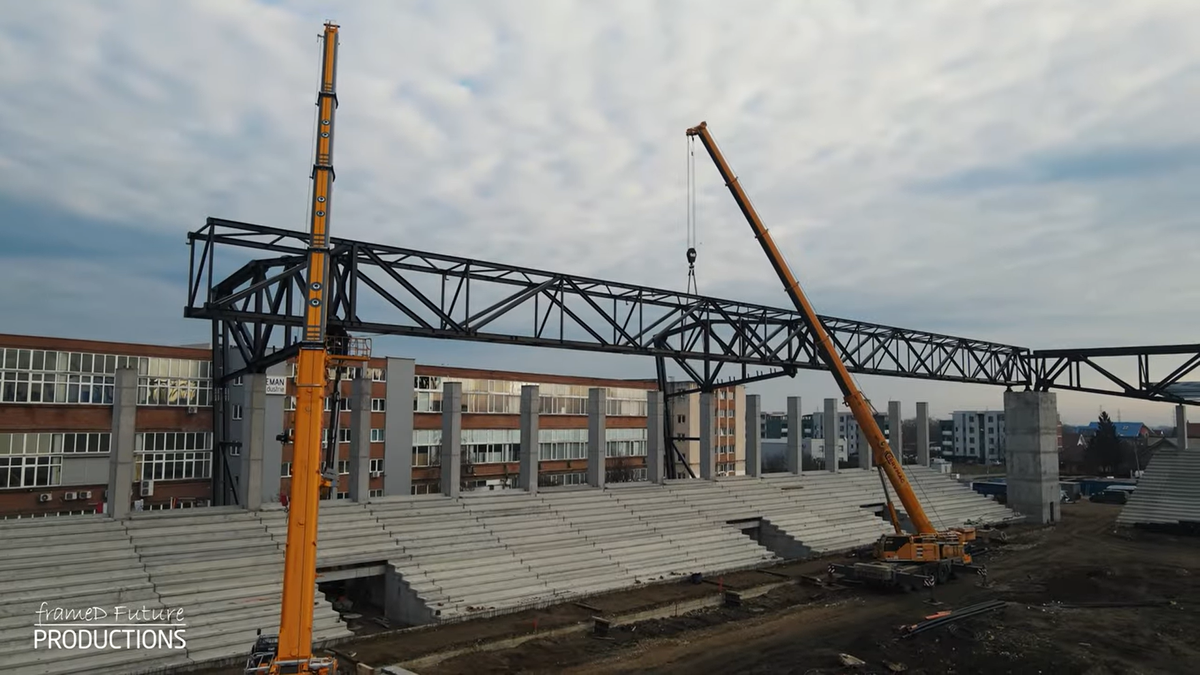 Prinde contur » Imagini la zi cu primul stadion din România care se va inaugura în 2026