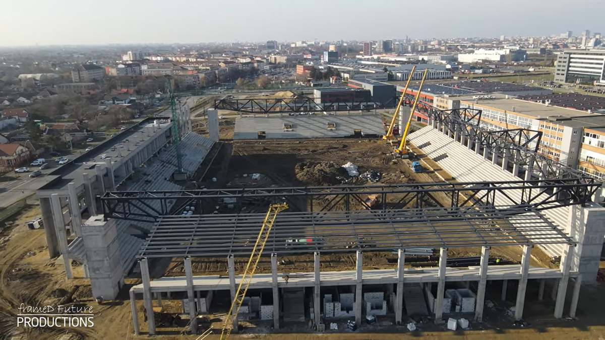 Prinde contur » Imagini la zi cu primul stadion din România care se va inaugura în 2026