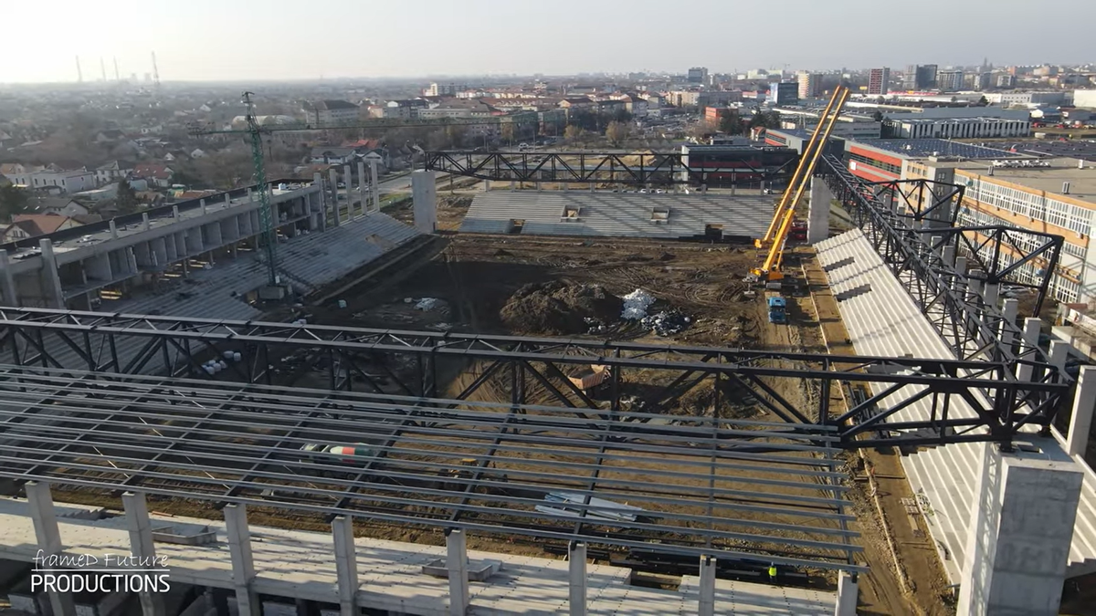 Prinde contur » Imagini la zi cu primul stadion din România care se va inaugura în 2026