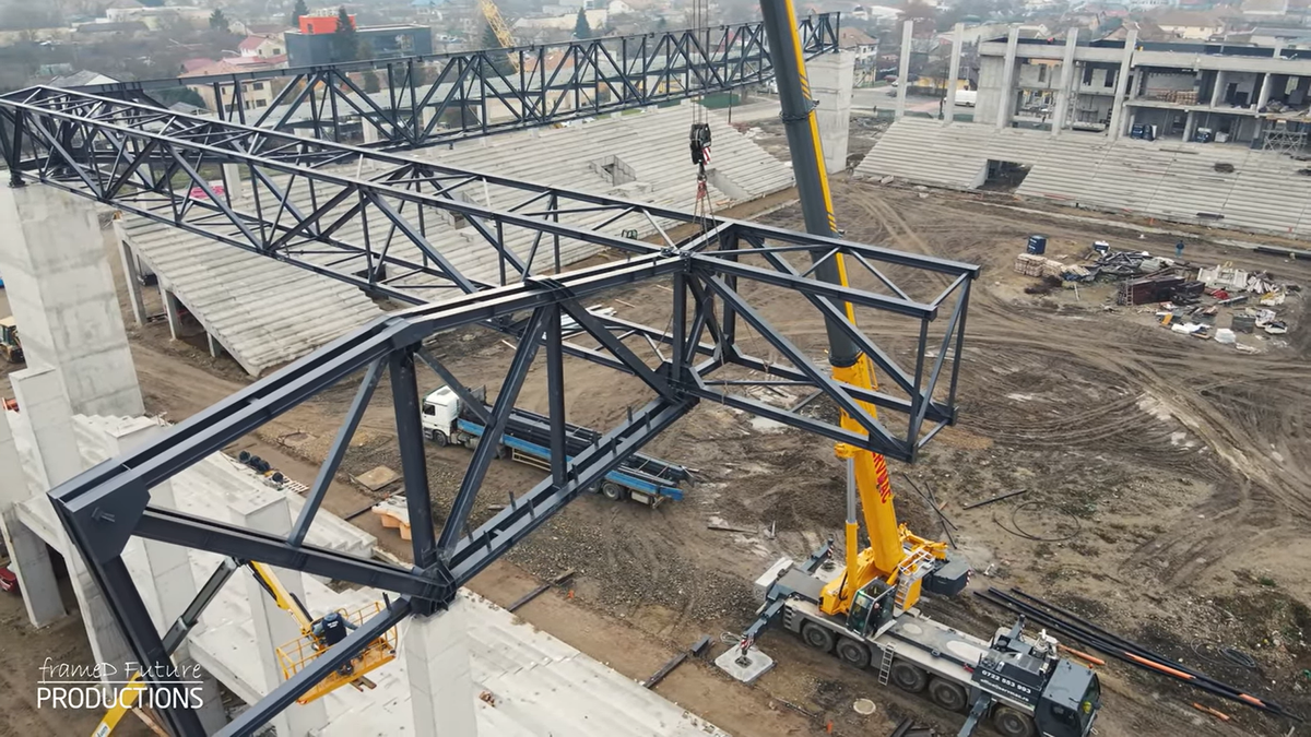 Prinde contur » Imagini la zi cu primul stadion din România care se va inaugura în 2026