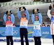 Marte Olsbu Roeiseland, Tarjei Boe, Tiril Eckhoff and Johannes Thingnes Boe ( de la stânga la dreapta), Norvegia - câștigători la proba de biatlon mixt
