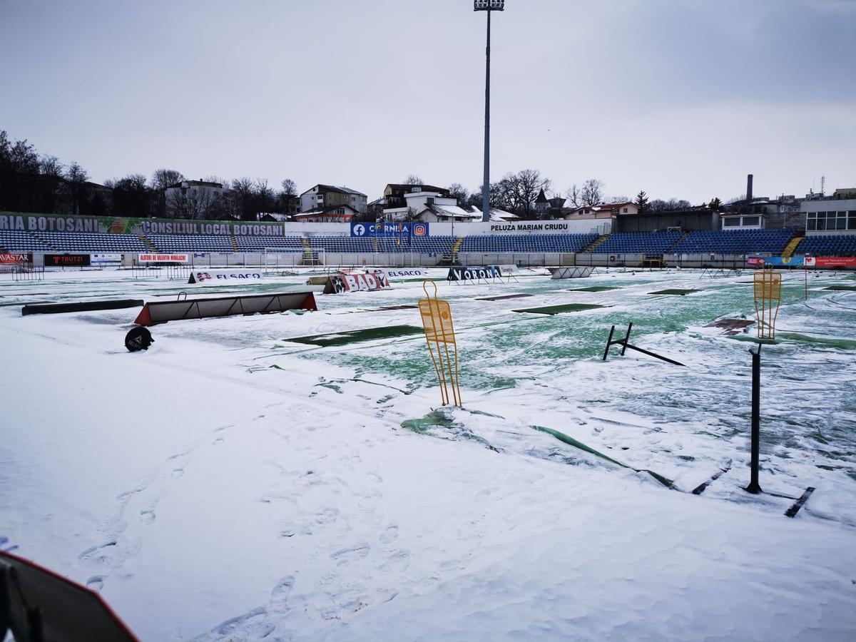Stadionul lui FC Botoșani cu o zi înaintea meciului cu Petrolul