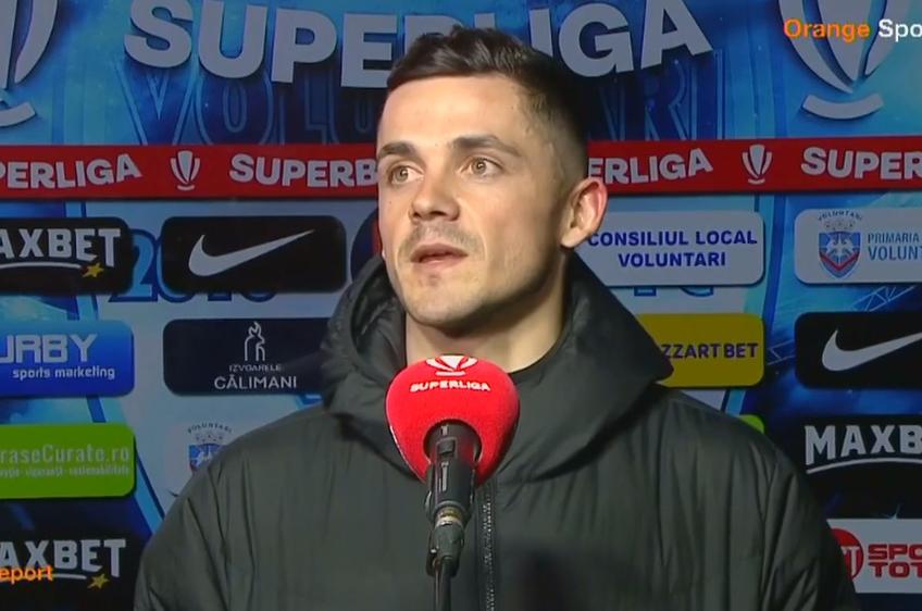 FC Voluntari și Hermannstadt au remizat, scor 1-1, în runda cu numărul 24 din Superligă. Andrei Dumiter (24 de ani), atacantul grupării ilfovene, acuză limbajul nepotrivit folosit de „centralul” Szabolcs Kovacs (36 de ani).