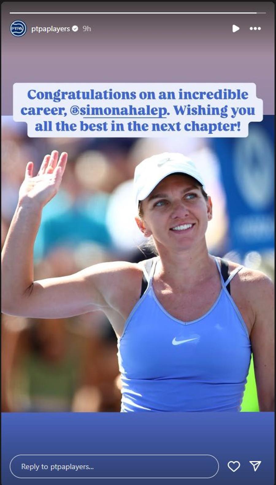 Sursă foto: Instagram Toate reacțiile după retragerea Simonei Halep » Lumea sportului, omagiu pentru marea campioană a României