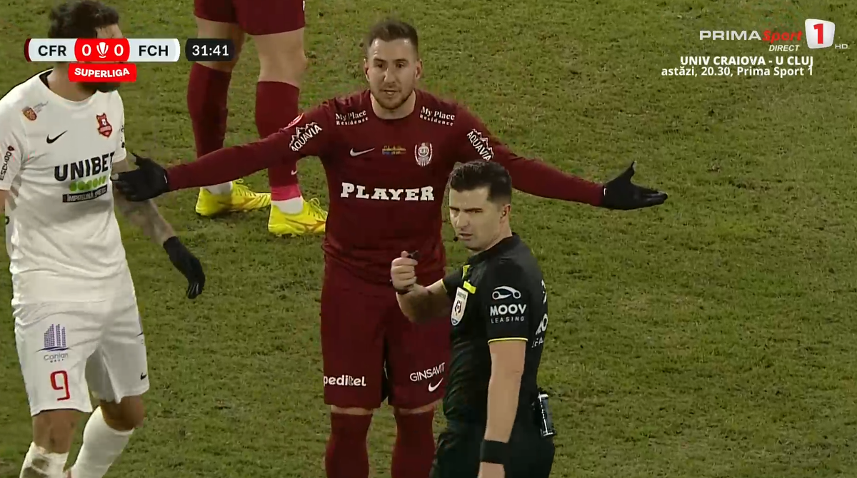 Fază controversată în CFR Cluj - Hermannstadt! » Dan Petrescu, enervat la maxim de decizia „centralului”