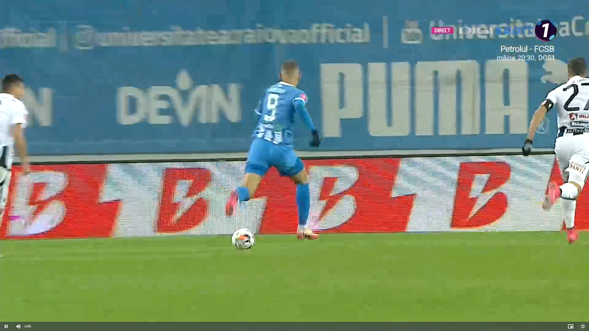 Penalty-urile din prima repriză a meciului U Craiova - U Cluj