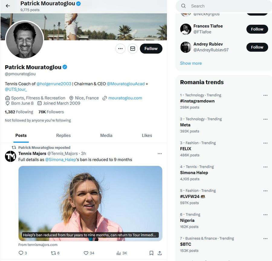 Patrick Mouratoglou, prima mutare după victoria Simonei Halep la TAS