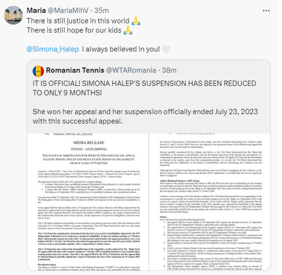 Internetul a luat foc! Val de mesaje de susținere pentru Simona Halep
