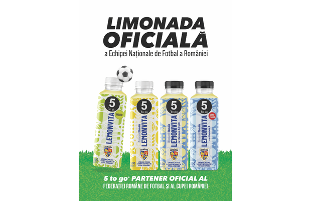 Parteneriatul dintre 5 to go  și FRF se extinde. Lemonvita devine limonada oficială a Echipei Naționale de Fotbal a României
