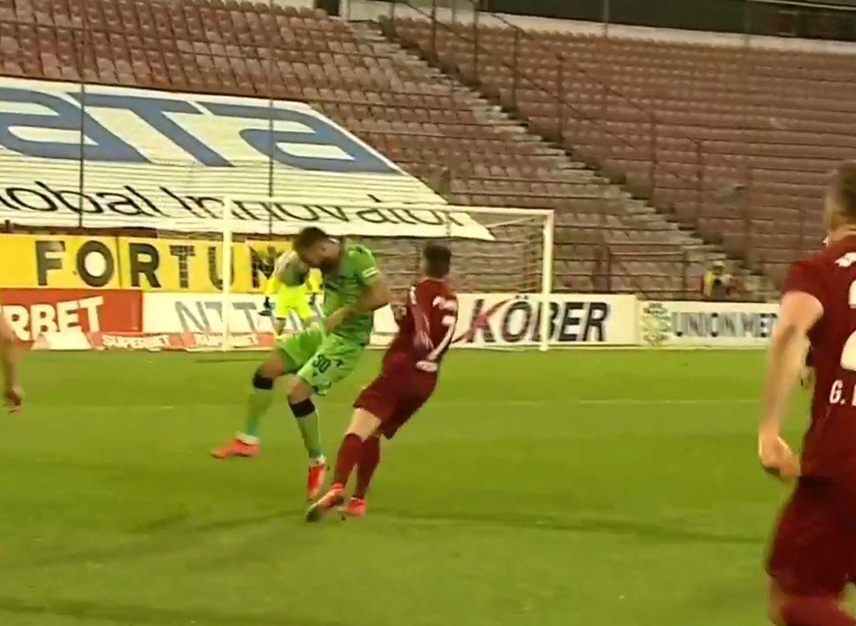 CFR - Dinamo, „roșii” Anton și Bejan / FOTO: Captură @Telekom Sport 1