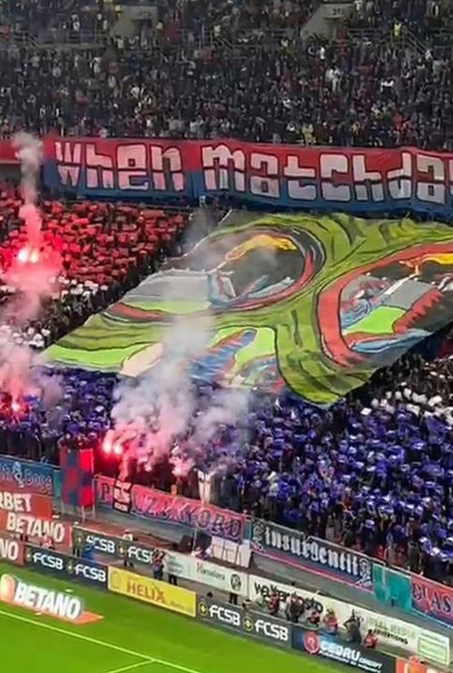 Fanii lui FCSB, care au umplut peluzele și aproape complet inelul al doilea de la Tribuna I și lojele, pregătesc o scenografie specială pentru meciurile din Europa League / Foto: GSP O MIE epuizate în ultimele două zile și alți 750.000 de euro în conturi! Câte pachete mai sunt disponibile cu 6 zile înaintea startului FCSB în UEL