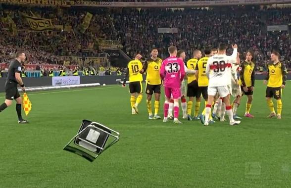 La Stuttgart au zburat scaune! » Scandal în tribune, pe bancă și pe gazon