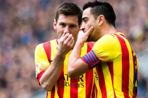 Lionel Messi și Xavi, în 2014: foto: Guliver/Getty Images