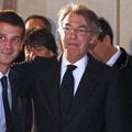 Massimo Moratti și Cristi Chivu, în perioada în care primul era președintele clubului, iar celălalt juca în defensiva lui Inter