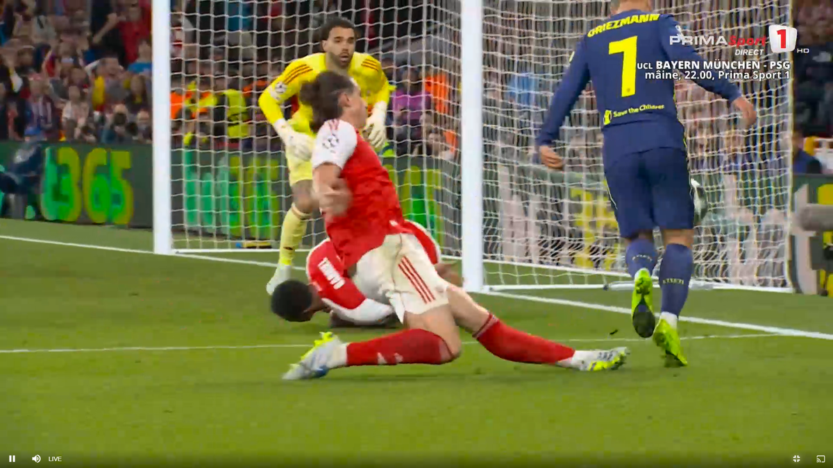 Spaniolii au răbufnit după cea mai controversată fază din semifinala Arsenal - Atletico Madrid: „Faultul este evident”
