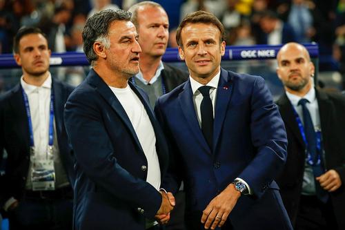 Christophe Galtier, alături de președintele Franței, Emmanuel Macron // foto: Imago Images