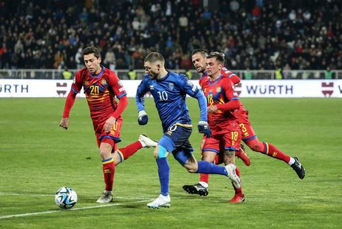 Naționala Kosovo, în meciul contra Andorrei. 
Foto: fffkosova.com