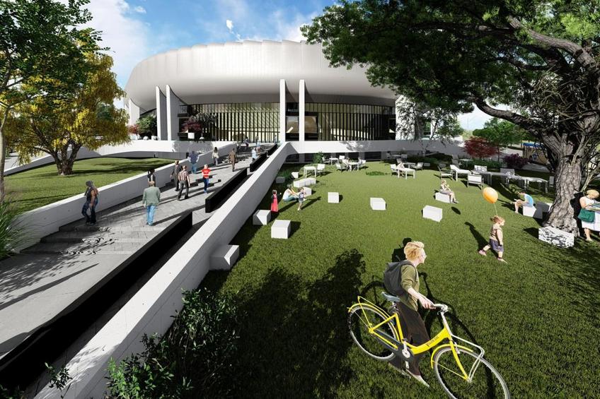 Proiecția velodromului / Foto: Federația Română de Ciclism (Facebook)