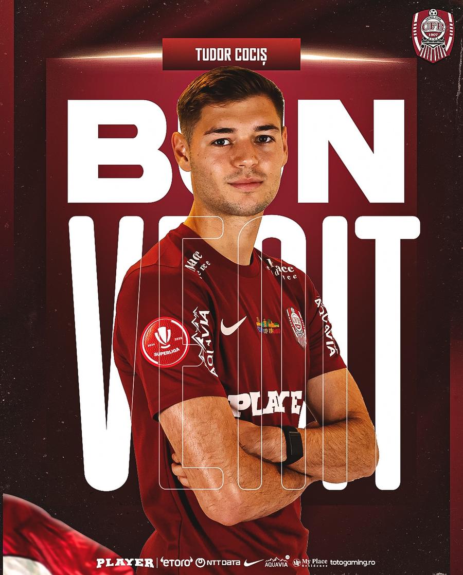Tudor Cociș a fost prezentat de CFR Cluj // foto: Facebook Atacant nou pentru CFR Cluj: „Revine în Gruia”