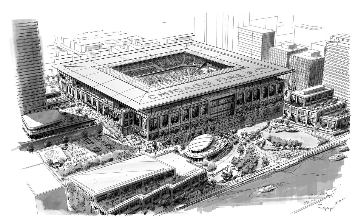 Americanii au dezvăluit planul pentru construirea unui nou stadion printre zgârie-nori, pe malul râului