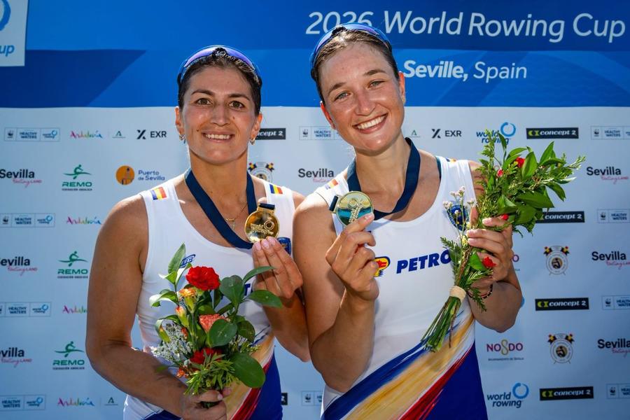 Ancuța Bodnar și Simona Radiș cu medalia de aur de la Cupa Mondială Sevilla 2026 Foto: FR Canotaj România merge cu 14 bărci la Campionatele Europene de canotaj: „Adevăratul potențial îl veți vedea la Mondiale”