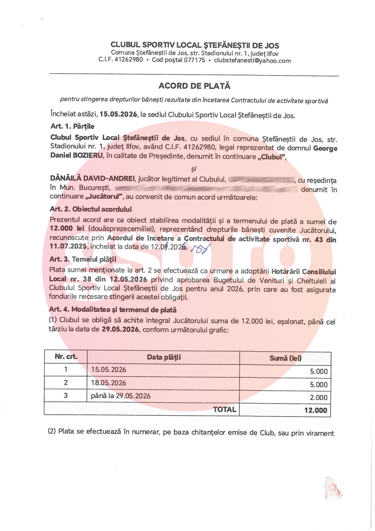 Scandal CSL Ștefăneștii de Jos