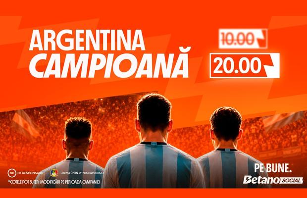 Betano dublează cota Argentinei la Cupa Mondială 2026
