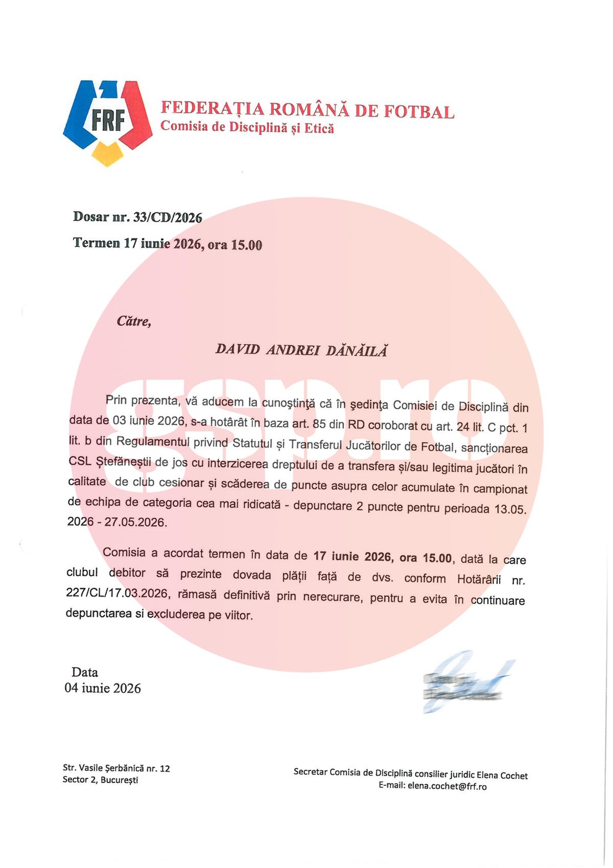 Scandal CSL Ștefăneștii de Jos