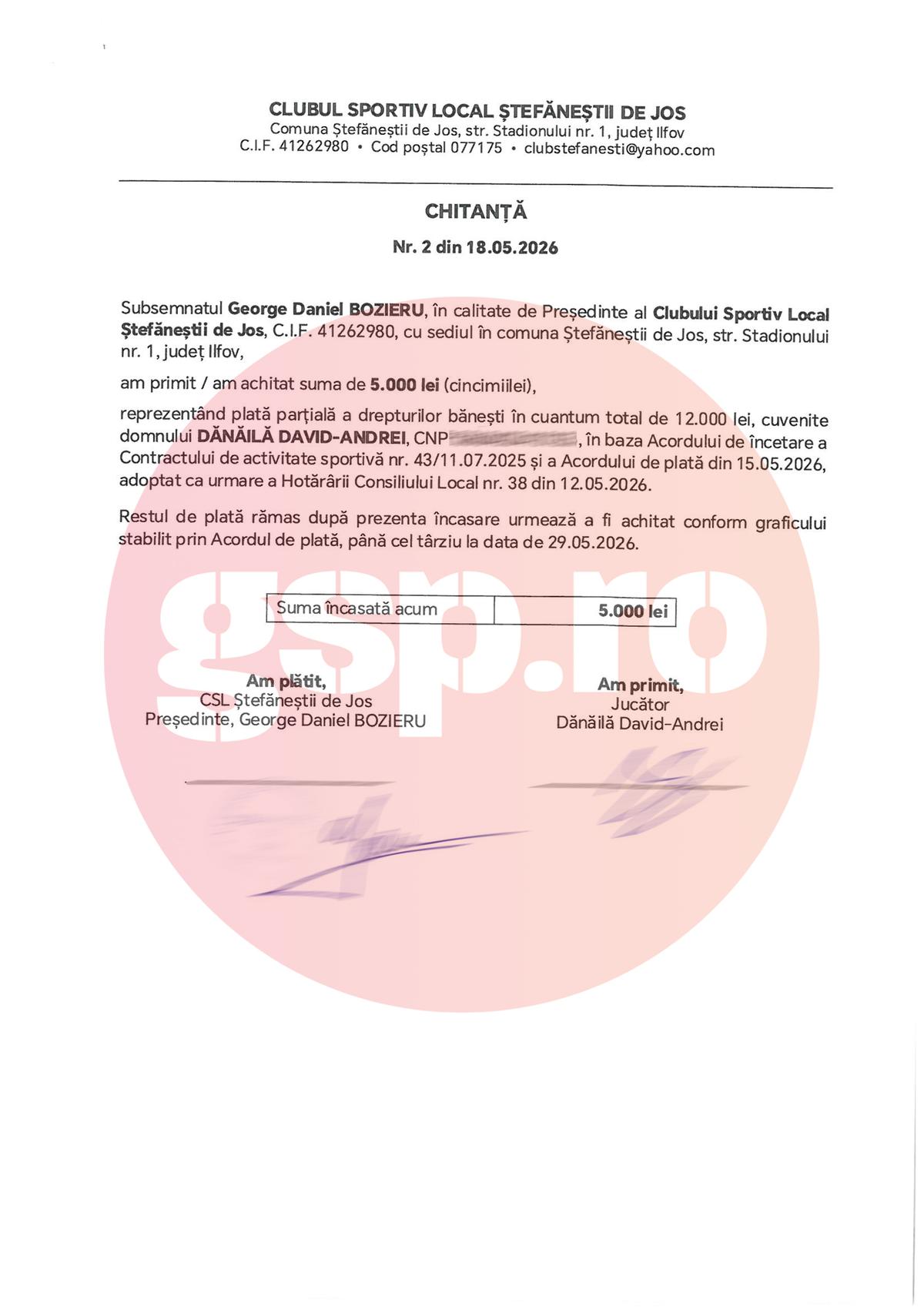 Scandal CSL Ștefăneștii de Jos