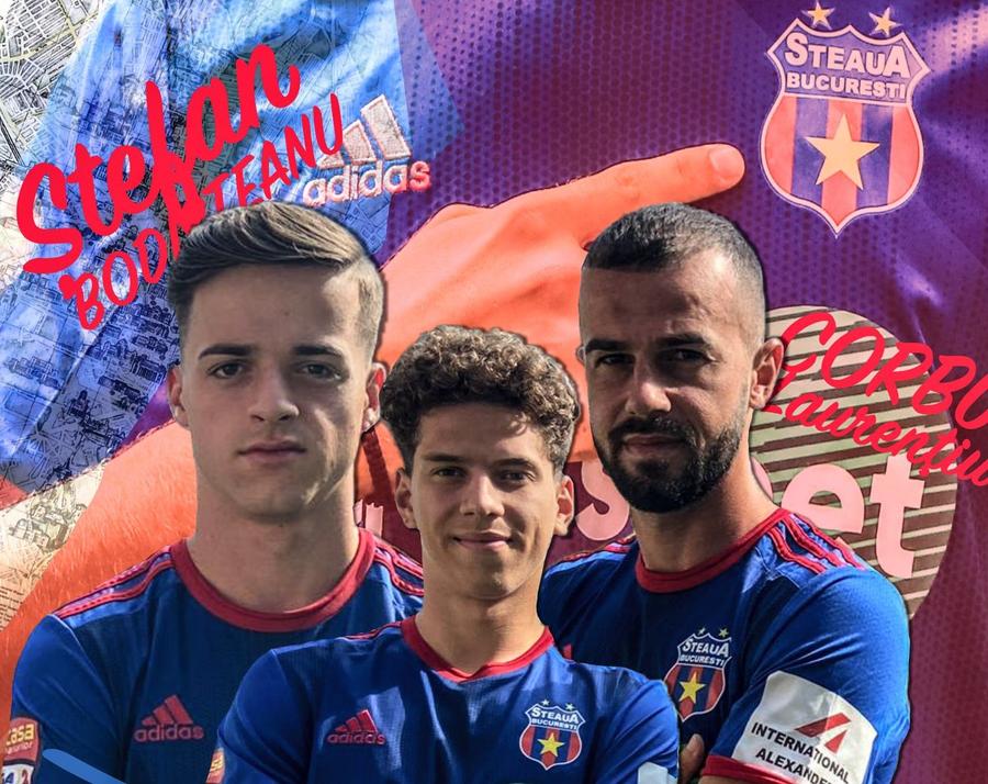 Jucătorii transferați de Steaua // foto: Facebook Încă 3 transferuri anunțate de CSA Steaua: un fotbalist cu 55 de meciuri la Dinamo și doi internaționali de tineret