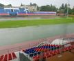 Așa arăta stadionul din Târgoviște în urma ploii puternice