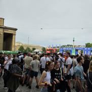 Atmosfera din fan zone-ul din Stuttgart în timpul meciului Spania - Germania, din sferturile Euro 2024 / FOTO: Eduard Apostol