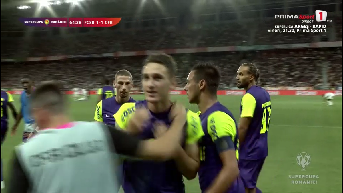 Fază controversată în FCSB - CFR Cluj, la golul clujenilor