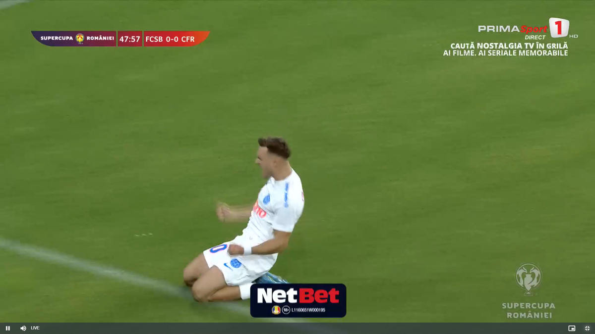 Politic a marcat un eurogol la debutul pentru FCSB, dar CFR Cluj a cerut ofsaid! Fază controversată în Supercupă