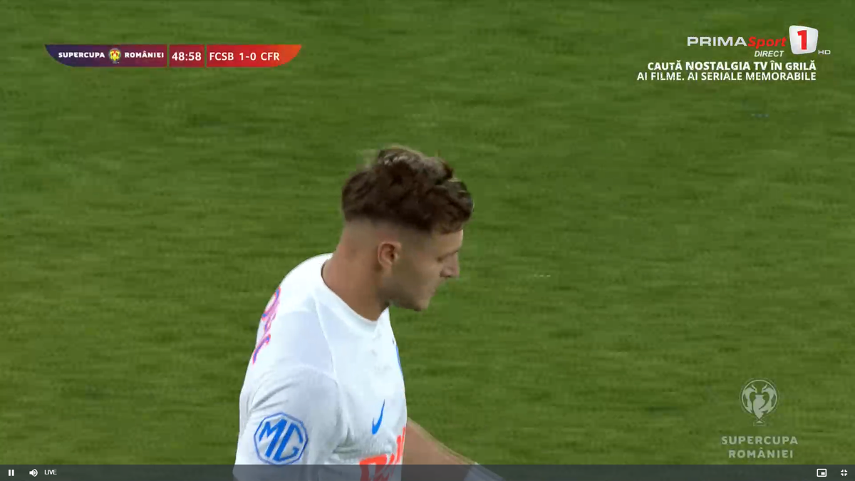 Politic a marcat un eurogol la debutul pentru FCSB, dar CFR Cluj a cerut ofsaid! Fază controversată în Supercupă