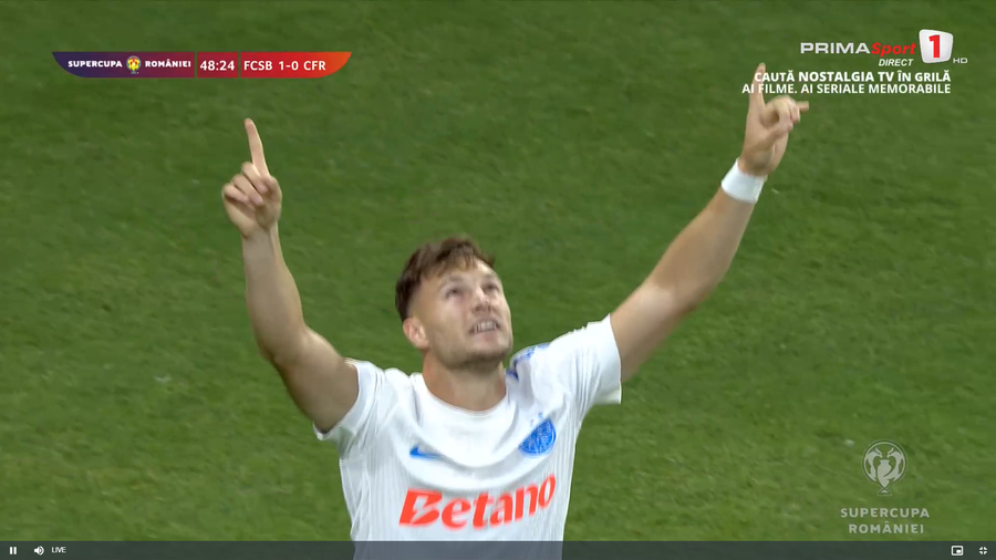 Politic a marcat un eurogol la debutul pentru FCSB, dar CFR Cluj a cerut ofsaid! Fază controversată în Supercupă
