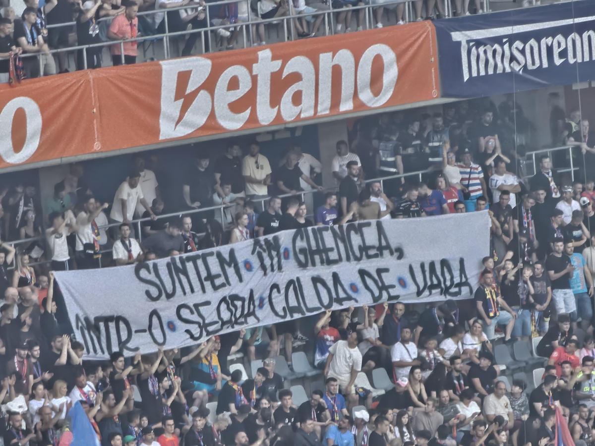 Mesajul apărut în peluza FCSB-ului la meciul cu CFR Cluj din Supercupa României