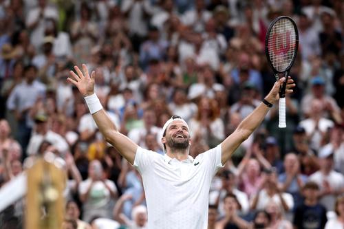 Grigor Dimitrov la finalul partidei din turul al treilea FOTO Guliver/GettyImages