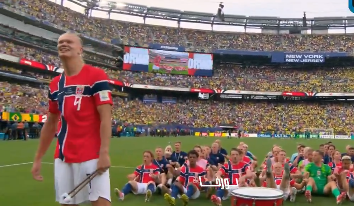 Imagini de la finalul meciului Brazilia - Norvegia, cu Neymar și Haaland