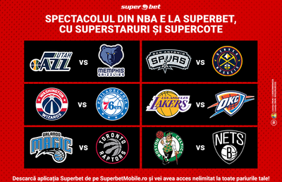 Spectacolul din NBA continuă, cu SuperStaruri și SuperCote. Cea mai bună ofertă pe baschetul american e la Superbet