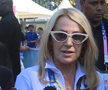 Nadia Comăneci, 62 ani, prima gimnastă din lume notată cu 10, cvintuplă campioană olimpică, a oferit explicații privind notele sportivelor din România, Ana Maria Bărbosu și Sabrina Voinea Maneca, din finala de la sol de astăzi.  Captură: TVR Sport