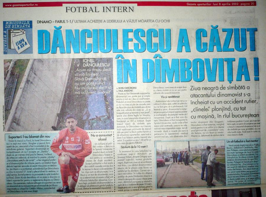 Relatarea din Gazeta Sporturilor Viața de noapte a unui dublu campion cu Dinamo: „Știți ce făceam când a căzut Dănciulescu în Dâmbovița?” + „Femeia dezbrăcată de pe tricou...”