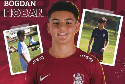 Bogdan Hoban, mijlocaș născut în 2008, a semnat cu CFR Cluj // foto: Instagram @ cfr1907clujjuniori