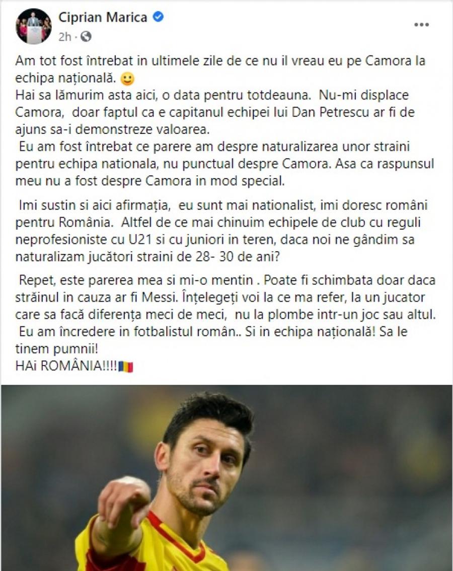 Marica spune NU jucătorilor naturalizați la națională: „De ce mai avem reguli U21? Doar dacă e Messi”